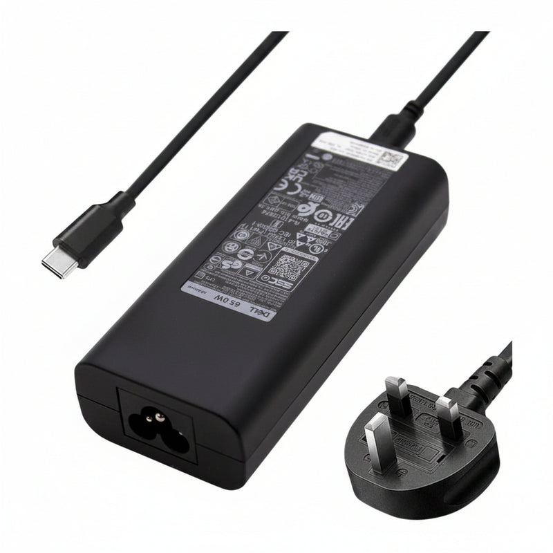 Dell 65W USB-C adapter compatible with XPS 13 Latitude Inspiron Vostro