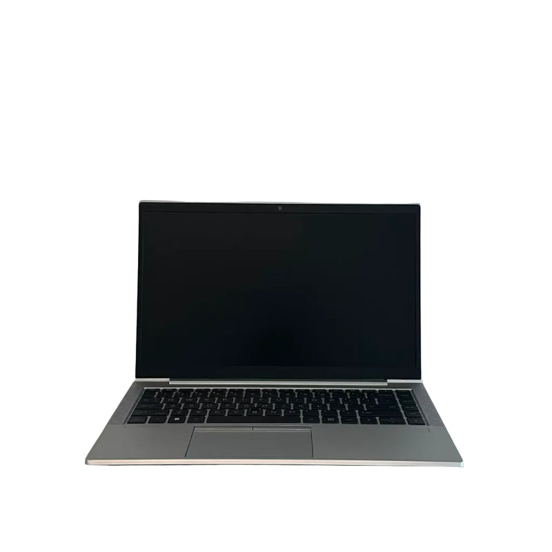HP EliteBook 840 G8 renewed laptop open angled view showing 14-inch display and slim aluminum chassis