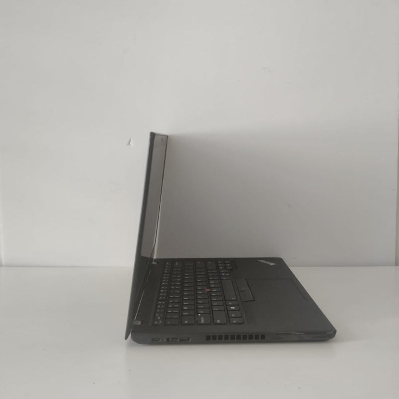 Black laptop on a white background