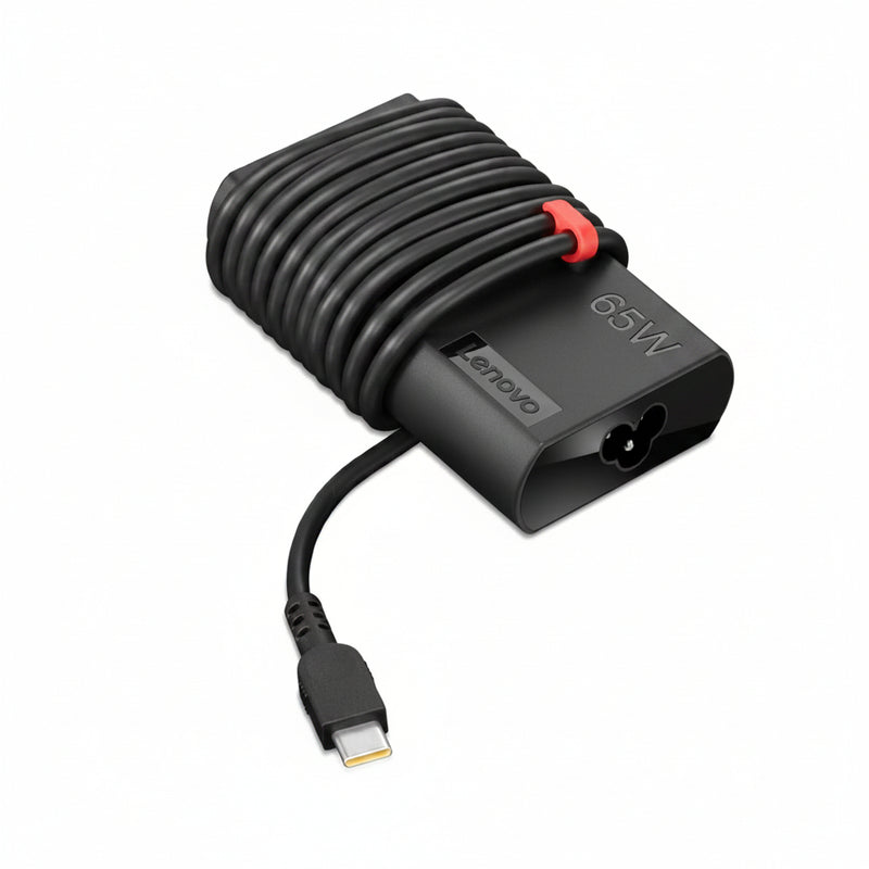 Renewed original Lenovo ThinkPad 65W slim tip charger 20V 3.25A white background UAE