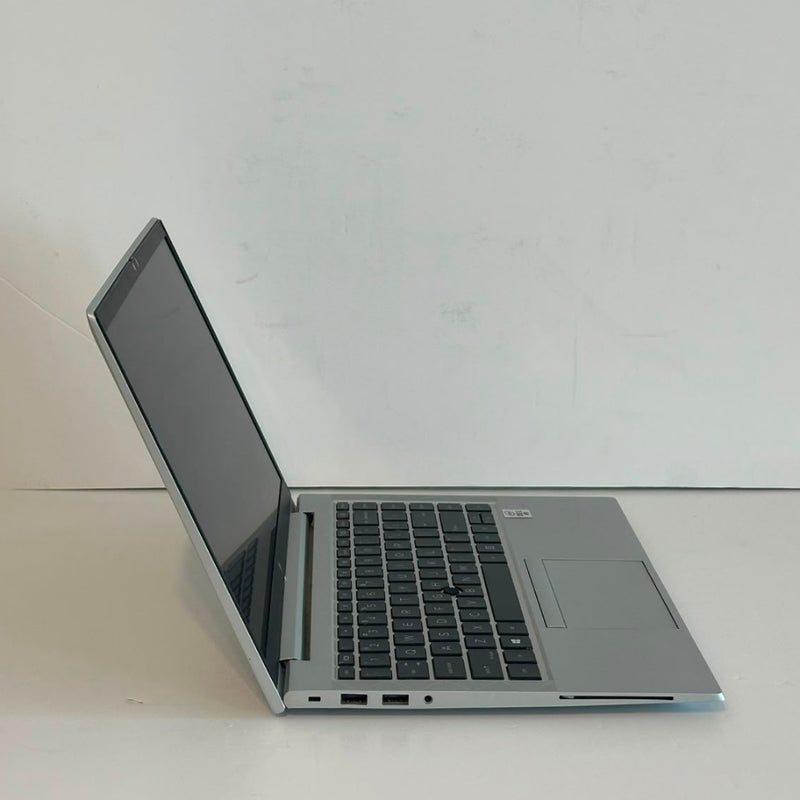HP EliteBook 840 G7 renewed laptop open angled view showing 14-inch display and slim aluminum chassis