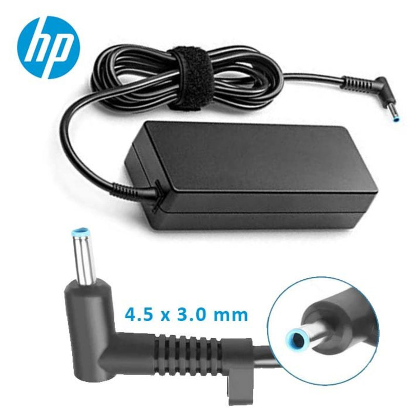 Renewed original HP 65W blue tip charger 19.5V 3.33A white background UAE
